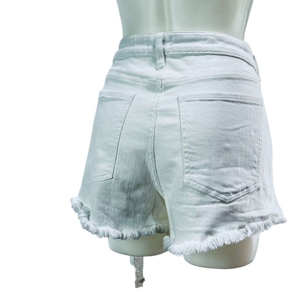 PISTOLA Women's Shorts White Cotton Denim Jean Frayed Edge Hem Stretch Size 32 - Picture 6 of 15